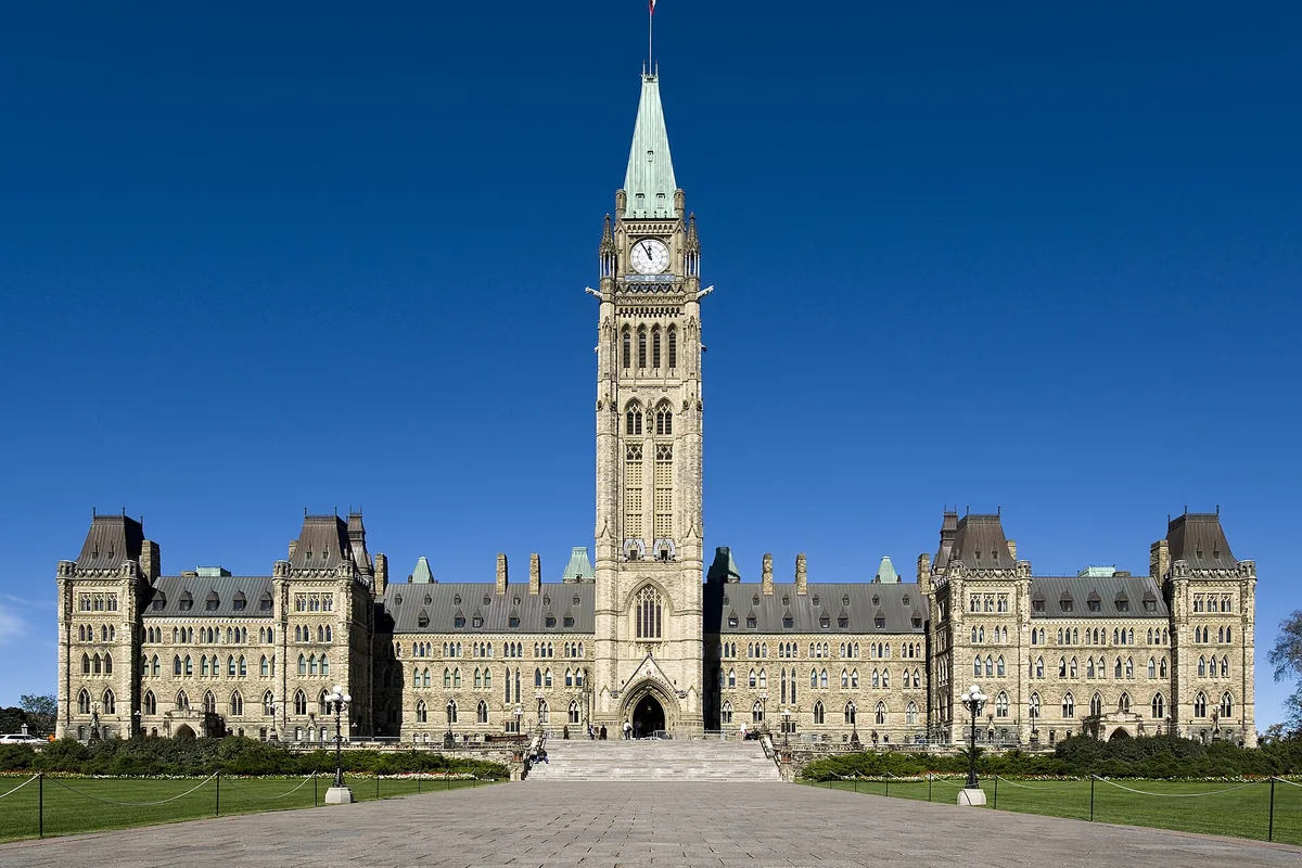 Parliament of Canada buildings in Ottawa on a clear day